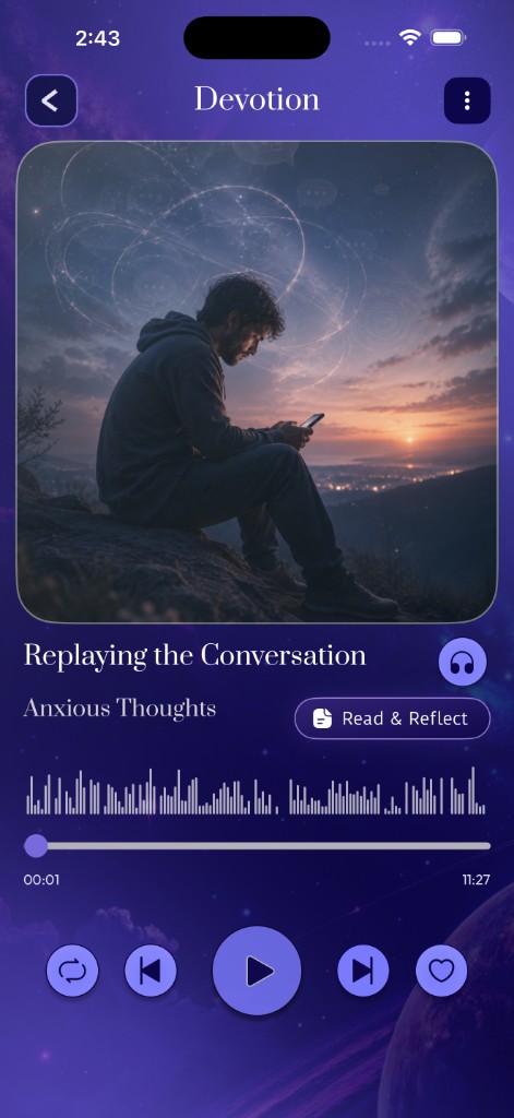 Devotion player with Read and Reflect